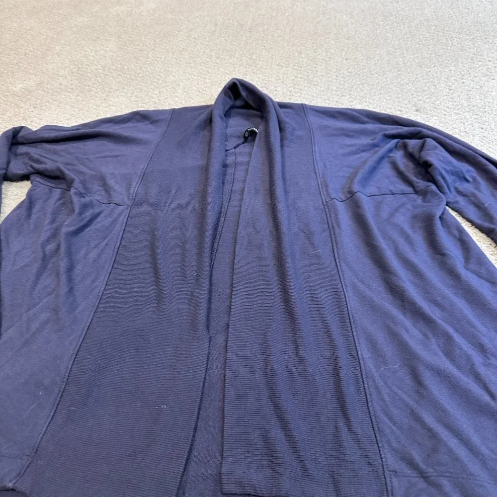 Athleta Sweatshirt Cardigan Nirvana Two Ways Purple Spring Night MEDIUM #416969